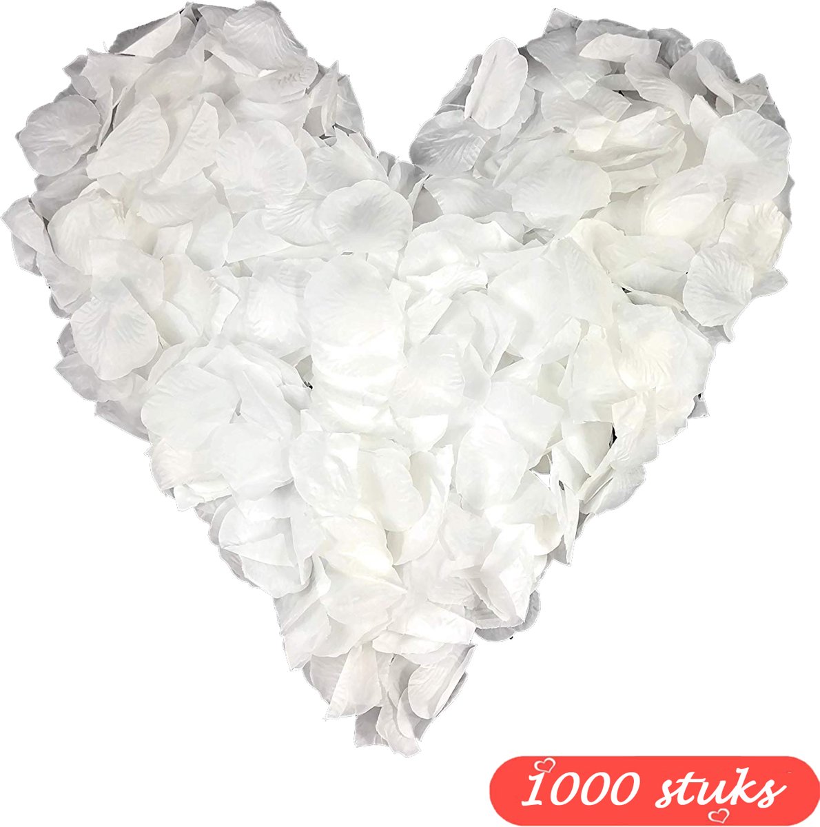 Rozen bladeren wit 1000 stuks | Witte roos blaadjes | gekleurde nep bladeren | kleur blad wit | rozenblaadjes kunstbladeren | kunstmatige decoratie | white rose roses flower
